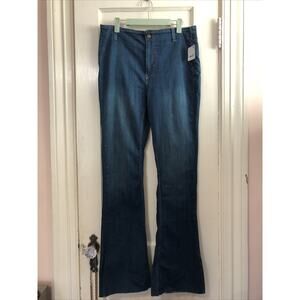 NWT WE THE FREE By Free People Level Up Slit Bootcut Blue Jeans Women's Size 31